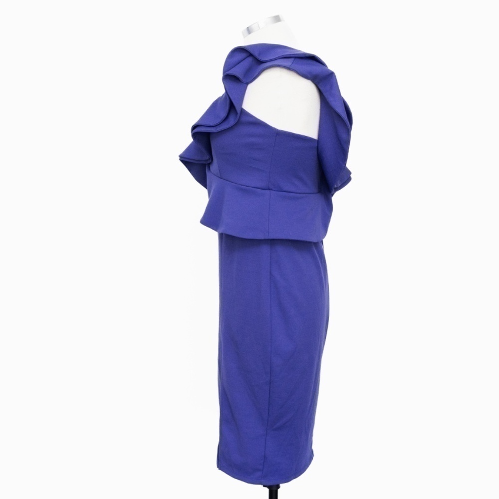 Bebe -  One-Shoulder‎ Ruffle Midi Dress - Picture 5 of 15